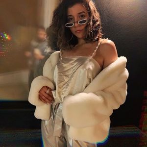 White Soft Mink-Like Faux Fur Jacket